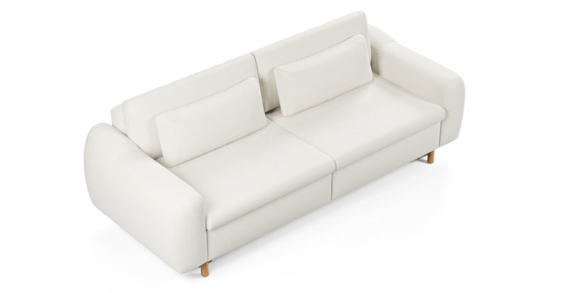 Nyra 3-seater sofa bed with wooden leg - natural fabric