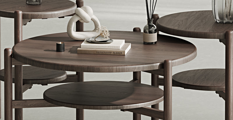 Norac Massiver Eichen Dreier-Set Couchtisch