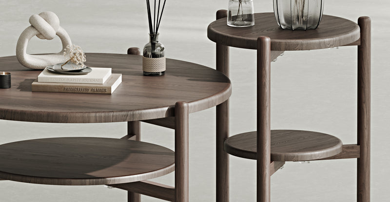 Norac Solid Oak Set Of Two Small Coffee Table