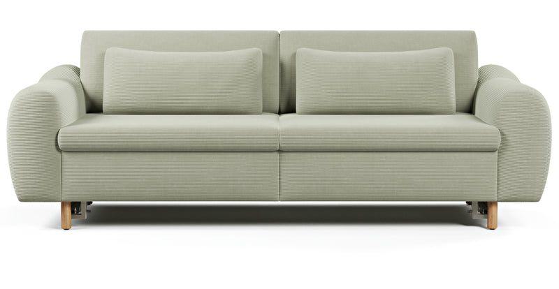 Nyra 3-seater sofa bed with wooden leg - corduroy velour