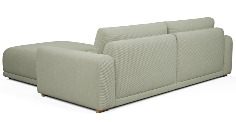 Carle 3-seater double arm and Ottoman - Cord velour