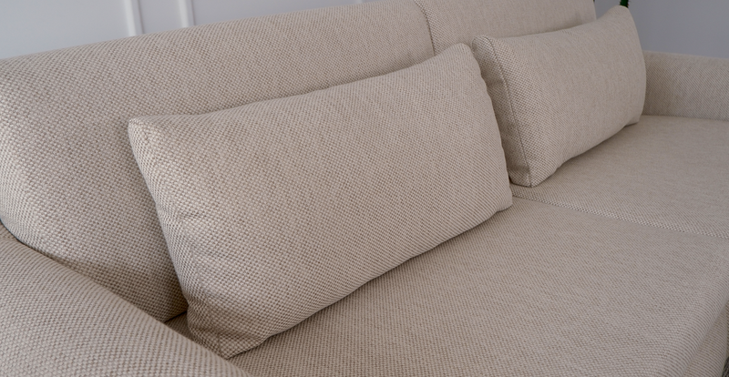 Nyra 3-seater sofa bed with wooden leg - Bouclé