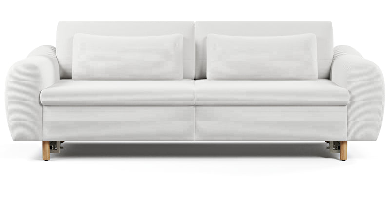 Nyra 3-seater sofa bed with wooden leg - corduroy velour
