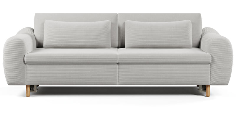 Nyra 3-seater sofa bed with wooden leg - corduroy velour