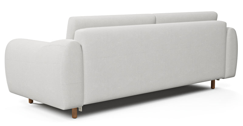 Nyra 3-seater sofa bed with wooden leg - corduroy velour