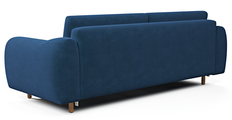 Nyra 3-seater sofa bed with wooden leg - corduroy velour