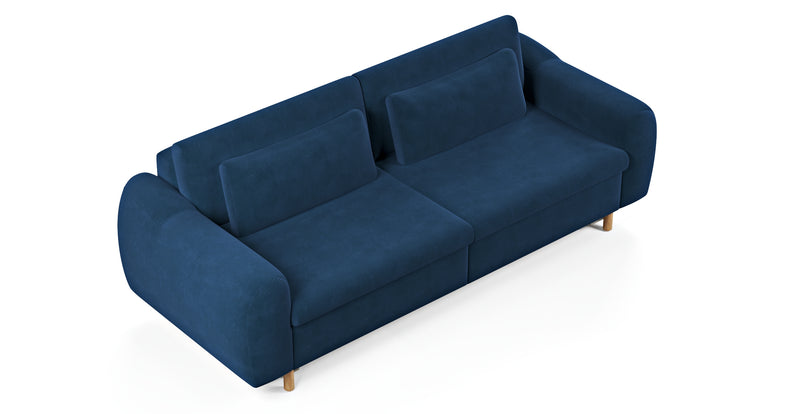 Nyra 3-seater sofa bed with wooden leg - corduroy velour