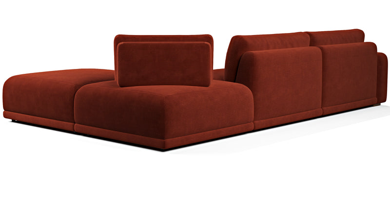 Carle 339 x 210 Sectional with left armrest - Cord velor