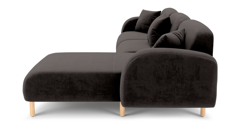 Brood 278 x 168 Sektional Holzbein - Samt