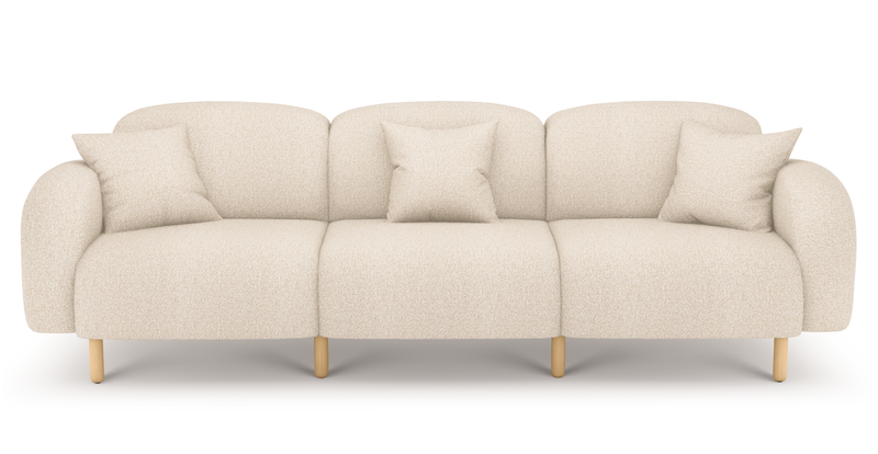 Brood 4-Sitzer Sofa Holzbein - Bouclé