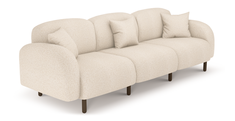 Brood 4-Sitzer Sofa Holzbein - Bouclé