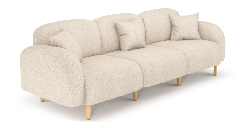 Brood 4-Sitzer Sofa Holzbein - Bouclé