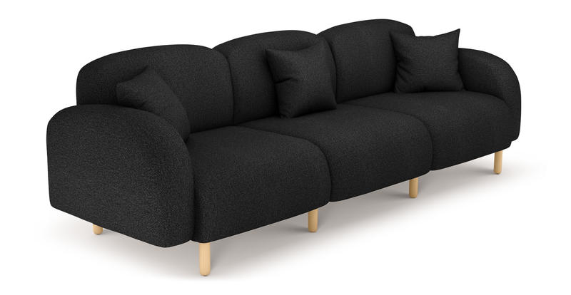 Brood 4-Sitzer Sofa Holzbein - Bouclé