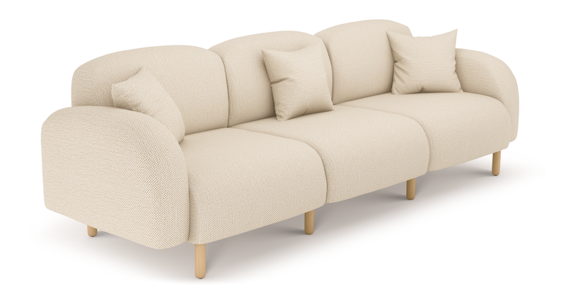 Brood 4-Sitzer Sofa Holzbein - Naturgewebe