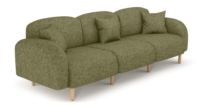 Brood 4-Sitzer Sofa Holzbein - Naturgewebe