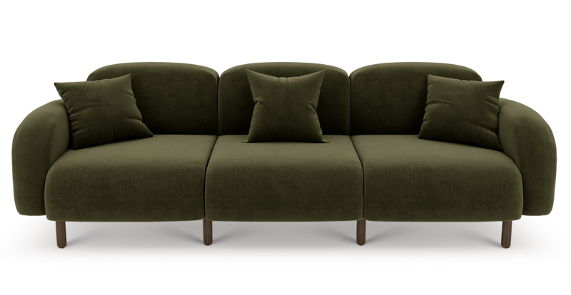 Brood 4-Sitzer Sofa Holzbein - Samt