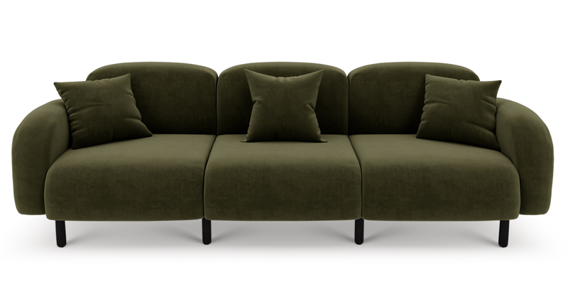 Brood 4-Sitzer Sofa Holzbein - Samt