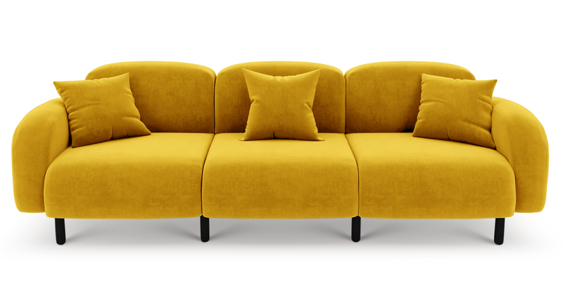 Brood 4-Sitzer Sofa Holzbein - Samt