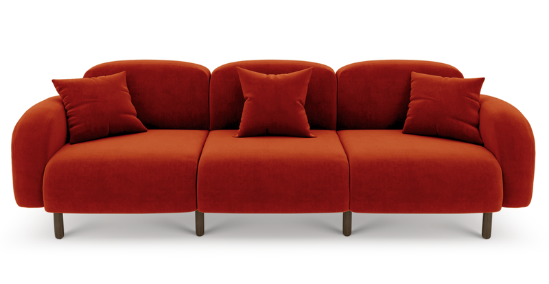 Brood 4-Sitzer Sofa Holzbein - Samt