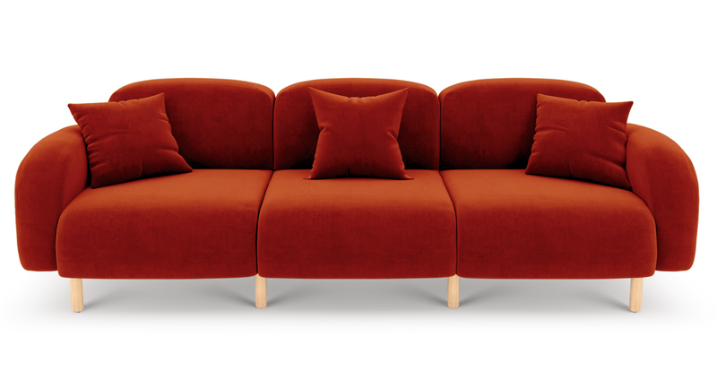 Brood 4-Sitzer Sofa Holzbein - Samt