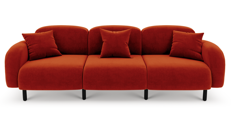 Brood 4-Sitzer Sofa Holzbein - Samt