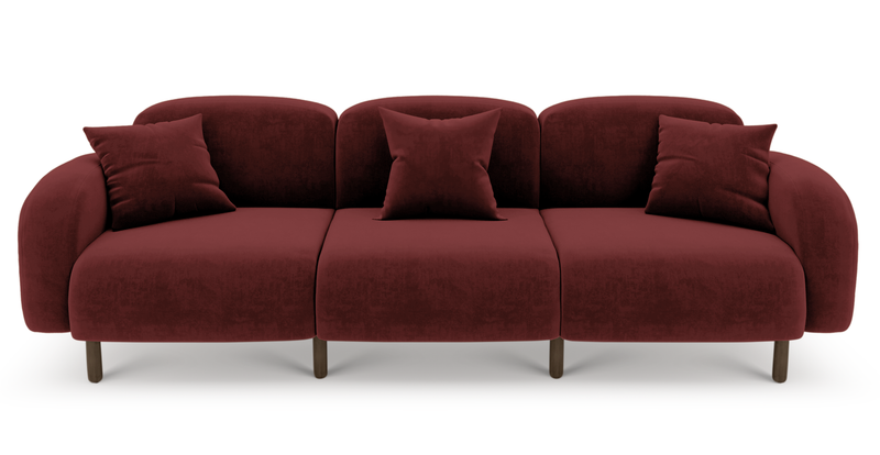 Brood 4-Sitzer Sofa Holzbein - Samt