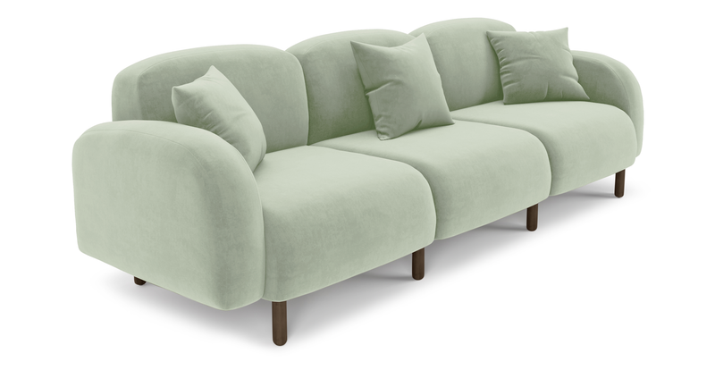 Brood 4-Sitzer Sofa Holzbein - Samt