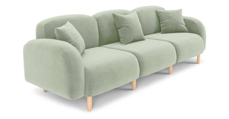 Brood 4-Sitzer Sofa Holzbein - Samt