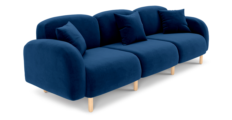 Brood 4-Sitzer Sofa Holzbein - Samt