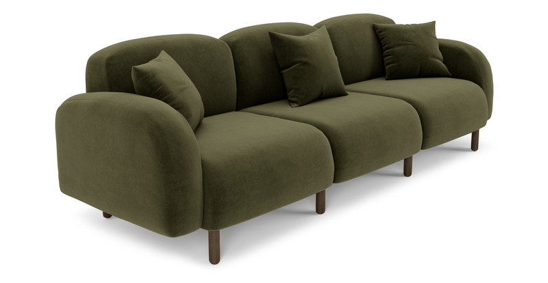 Brood 4-Sitzer Sofa Holzbein - Samt