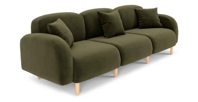 Brood 4-Sitzer Sofa Holzbein - Samt