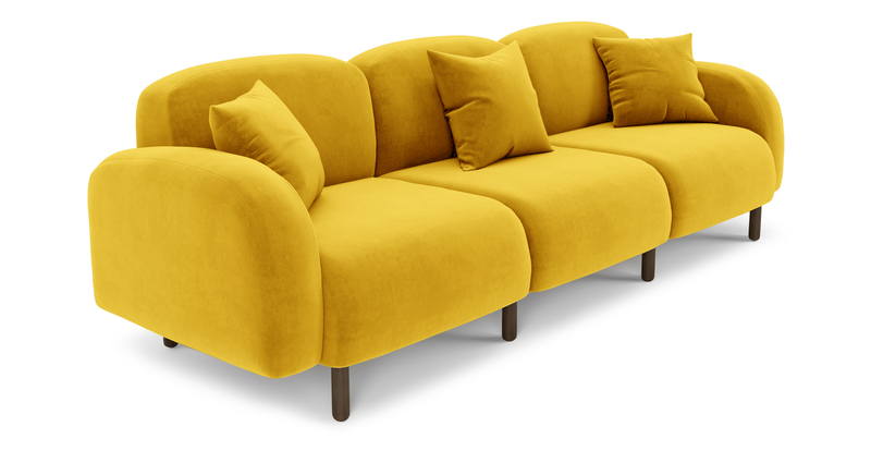 Brood 4-Sitzer Sofa Holzbein - Samt