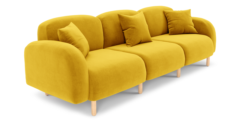 Brood 4-Sitzer Sofa Holzbein - Samt