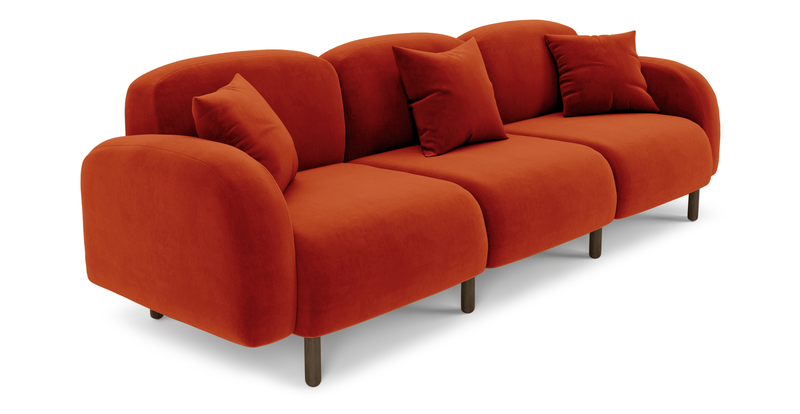 Brood 4-Sitzer Sofa Holzbein - Samt
