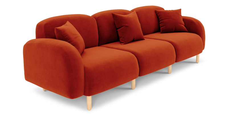 Brood 4-Sitzer Sofa Holzbein - Samt