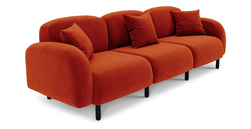 Brood 4-Sitzer Sofa Holzbein - Samt