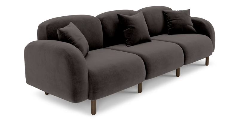 Brood 4-Sitzer Sofa Holzbein - Samt