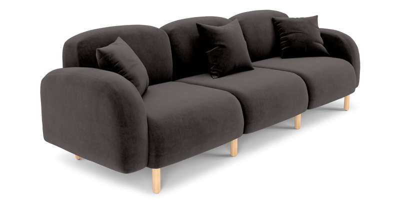 Brood 4-Sitzer Sofa Holzbein - Samt