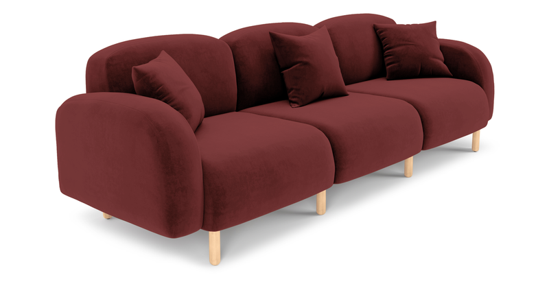 Brood 4-Sitzer Sofa Holzbein - Samt