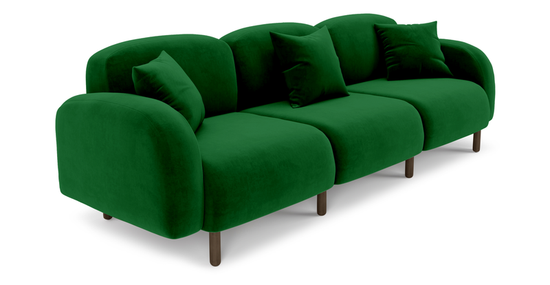 Brood 4-Sitzer Sofa Holzbein - Samt