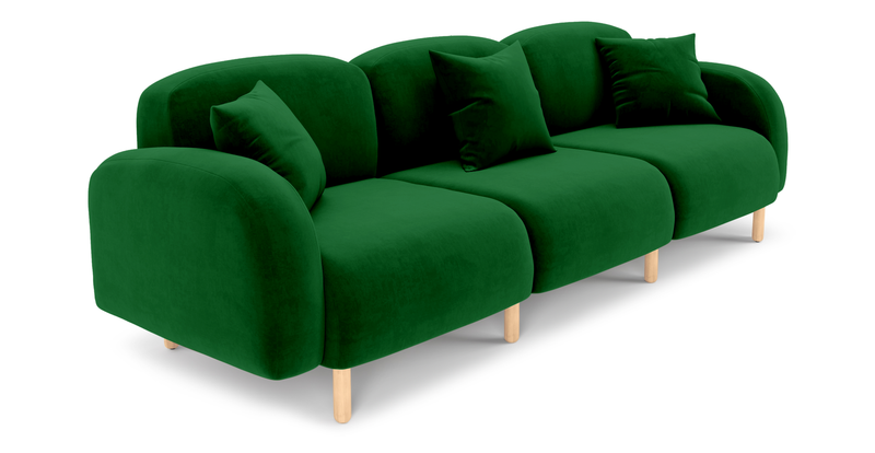 Brood 4-Sitzer Sofa Holzbein - Samt