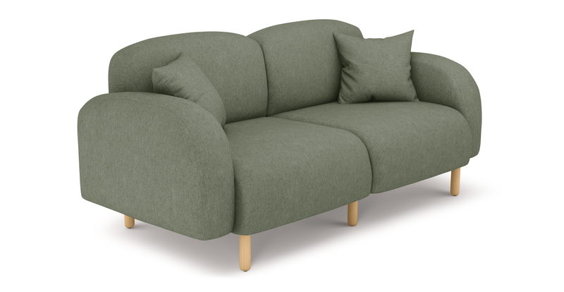 Brood 2-Sitzer Sofa Holzbein - Performance-Stoff