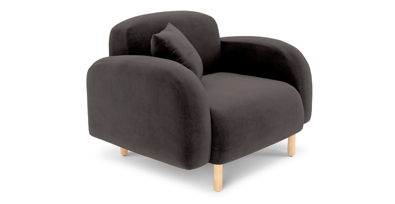 Brood Sessel Holzbein - Samt