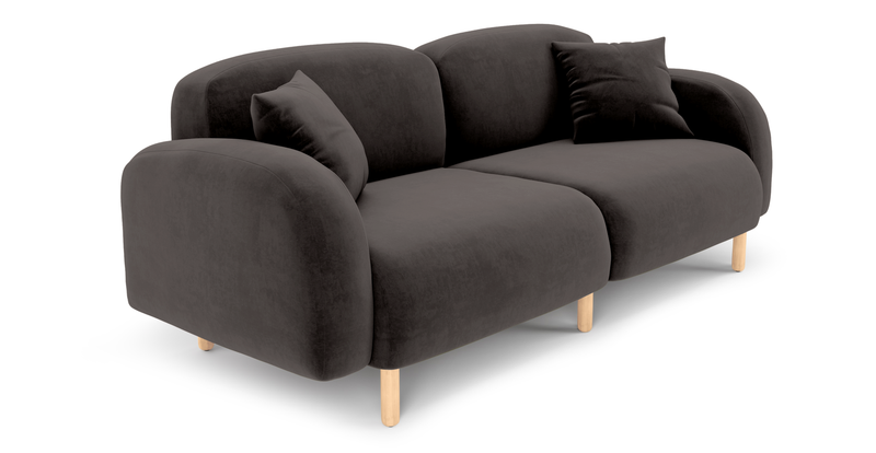 Brood 3-Sitzer Sofa Holzbein - Samt