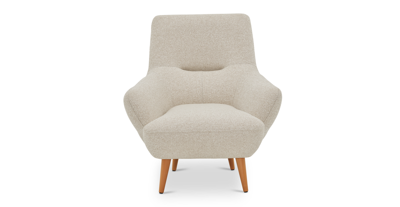 Modsy Accent chair wooden leg - bouclé