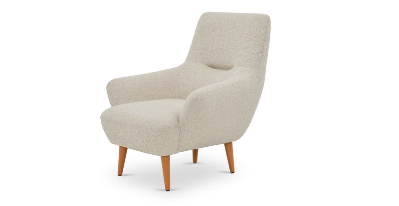 Modsy Accent chair wooden leg - bouclé