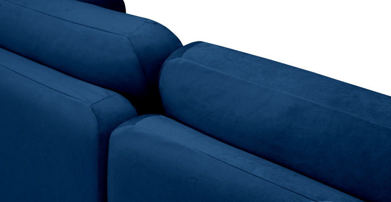 Carle 3-seater with left armrest and Ottoman - velvet