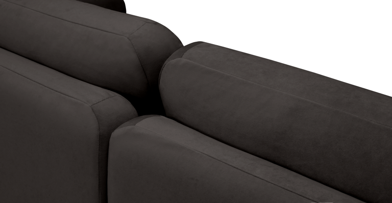 Carle 3-seater with left armrest and Ottoman - velvet