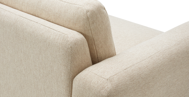 Carle single seat with left armrest - natural fabric