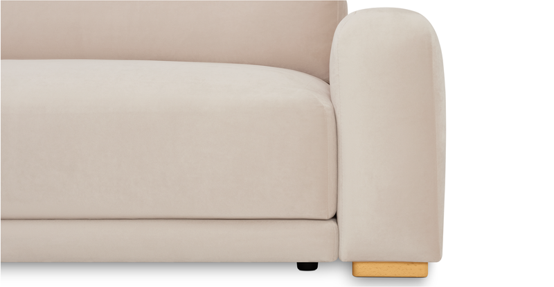 Carle 3-seater with right armrest and Ottoman - velvet